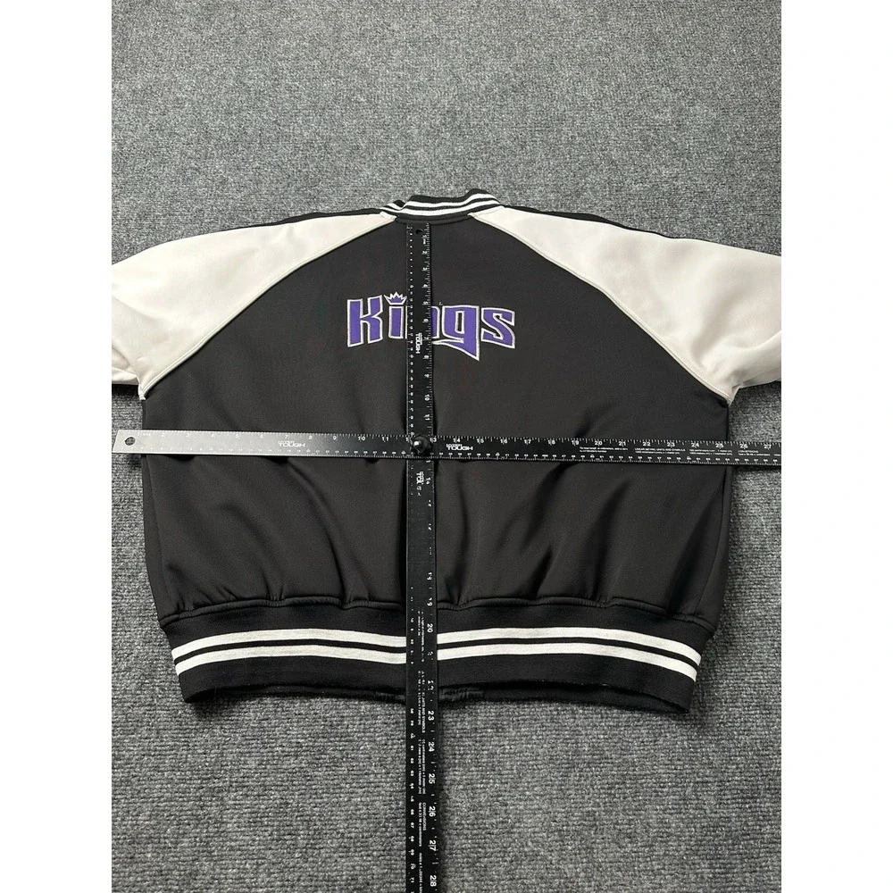 Womens Short Length Jacket Sacramento Kings Black White Zip Up NBA, Size XL - Picture 7 of 11